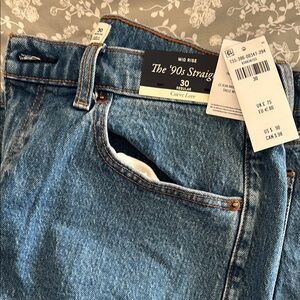 Mid Rise 90s Straight Jeans - Blue